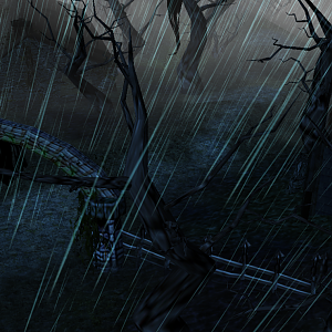 A WIP of Driftmire, the abandoned town in The Dredmarsh. Don't look for a warm welcoming here.