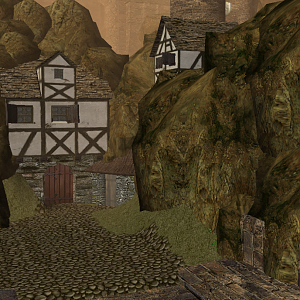 Inside the Stonehaven Gate the city is carved into the mountain itself.