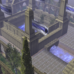 A picture of the fountain just inside the Palenthos Gate