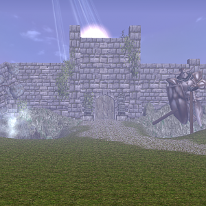 A view from ground level of the great wall of the Golden City.