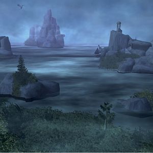 Misty sea