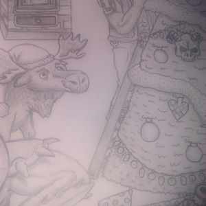 Concept Art Contest  
Christmas Eve   
WiP 11

David: "Amargaard make ralles moose face on the wall lol"
Amargaard: "On the wall? A moose like Ra