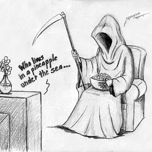 grim reaper and spongebob