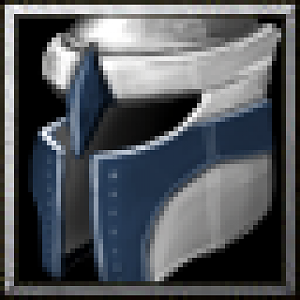 Helmet with blue steel icon.