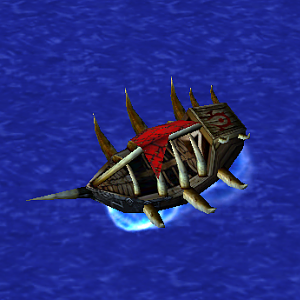 WarCraft II - Orc Transport Ship

Description:

Transports are huge, skeletal ships charged with ferrying Horde troops across large bodies of wate