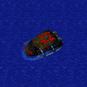 WarCraft II - Troll Destroyer

Description:

Troll destroyers (also known as "wave riders") are swift, ill-visaged longboats designed to cut throu
