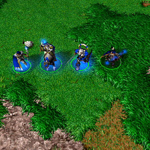 The 4 heroes from left to right: High Elven King, Archmage, Swordmaster and Ranger.