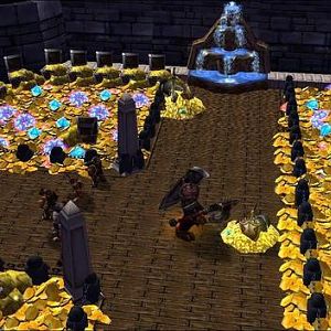 West Emerald Kingdom's Bank during the robbery of the Crimson Legion pirates.