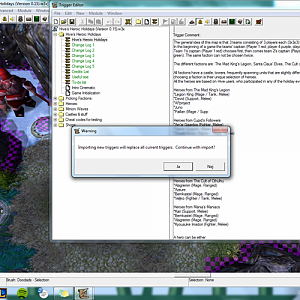 Warning that appears when I try to import triggers into my map.