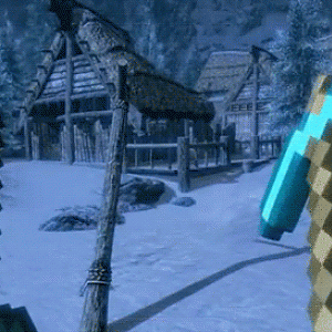 New upcoming Minecraft + Skyrim mod lol!!!