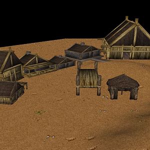 A full set of buildings created by me in 3DS Max 10 for the project. They will be accompanied by dozens of other assets created by me.
