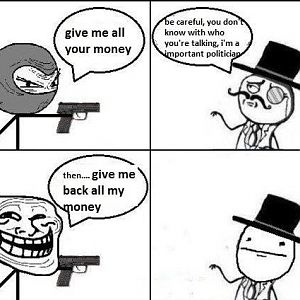 troll face meme give me all my money