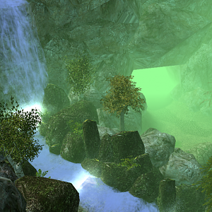 Waterfall near the passage leading into the Callienth Mountains.