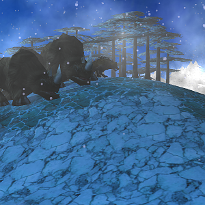 Cave Hyena and Wooly Rhino