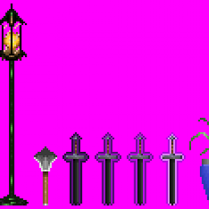Some of my sprites, most of them done.
All drawn in Paint by me from scratch.
