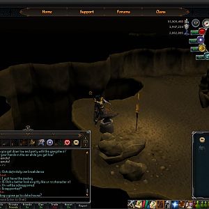 Doing the smithing cape emote on the Living Rock Caverns.