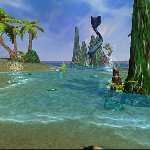 Don't mind the big snake statue, just look at the cute little wyvern.