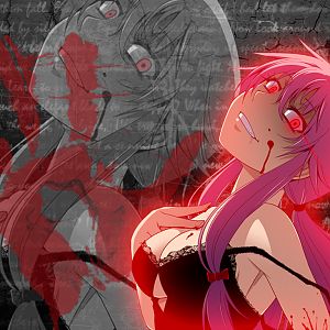bloody yuno  mirai nikki wallpaper by xxxcheekycandyxxx d4tovxi
