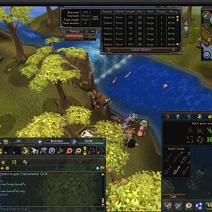 Fishing by the river on 'Fish Flingers'.