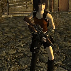 Fallout New Vegas Character

Aya-chan with her awesome resident evil costume with AK-47 weapon.
