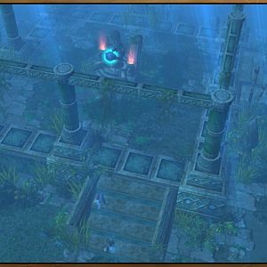 The middle of the Beneat the Surface. You can see an ancient underwater temple and a Naga Altar (Name ingame : Altar of the Seas), it is actually a ta