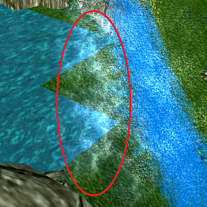So how could I get over that jagged edge? Covering it with rocks would be unrealistic since it is a waterfall. Would plants help?