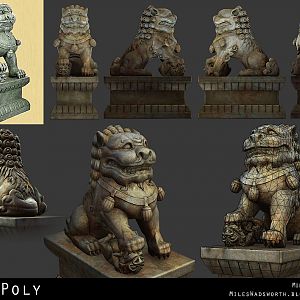 shi shi lion prop  low poly by 31883milesperhour d5ceszx 2