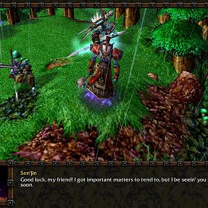 A better view of Sen'jin and the troll's introduction. Notice Sen'jin's new model and player two's new hero featured in the picture. Vol'jin, the Shad