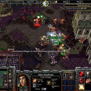 The in-game cinematic. Notice the new hero and the cinematic's change. Notice the new unit and hero.
