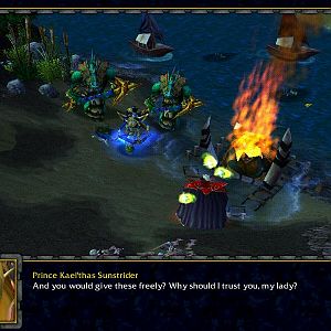 Kael'thas' full name in cinematics and the new boat for Player 2.