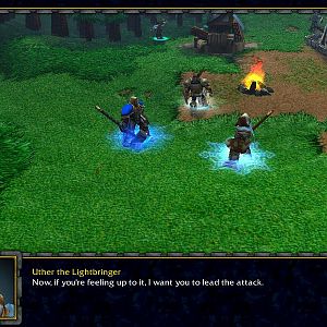 Captain Falric, Prince Arthas Menethil, and Uther the Lightbringer. Notice the new units.