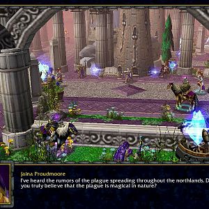 Antonidas and Jaina Proudmoore discuss matters in Dalaran City. Notice the new terrain and units. Credits goes to Heinvers for the terrain and Forsake