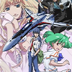 Some of the main characters from Macross Frontier