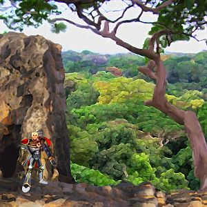 New Vid Loadingscreen Version 2.

Cliff and tree drawn by me - background forest is from a picture which I run through a filter.

Should be noted