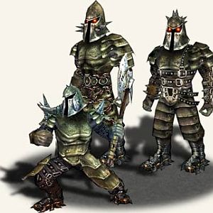 Dark's Evil Dark Dwarf army expect there armor is more bluish black.

Miner (one with axe), Warrior, scout