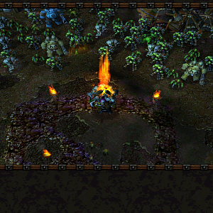 The Orcs gather around the Seer on the hill, as he demonstrates his will of the Elements,
Seer:"Behold! Brothers! These are the elements that have be