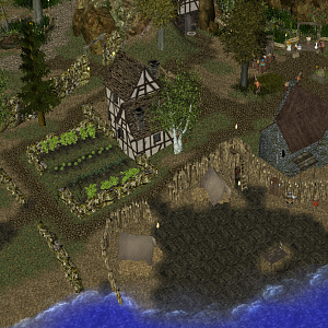 An update of the Callienth village. It shows a small military outpost. The villagers aren't too happy to have the soldiers milling around their little