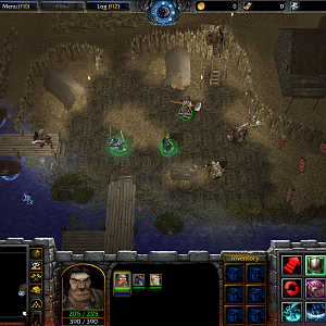 Ingame screenshot of the military outpost during the night.