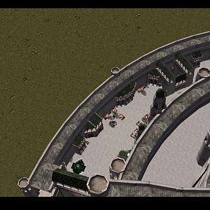 Looking down from atop Minas Tirith.  (Fingolfin's Buildings)
