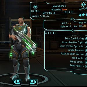 Just my fav character from XCOM, incredibly slow, never misses wolvering guy. And he's german.