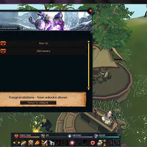 Skill mastery of Dungeoneering, achieved on 23/04/2014! :) Still 21 levels to go for TRUE skill mastery however.

For max cape though, 15 skills beh