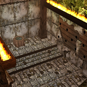 This is an Indiana Jones inspired arrow trap. If you walk on one of the pressure plates the arrows will shoot from both sides. Navigate carefully.