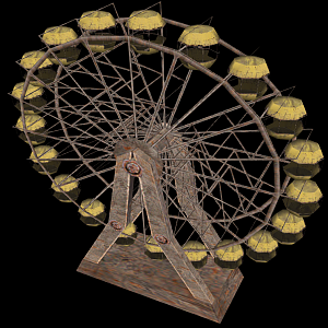 Ferris Wheel
___________
Made as a request by Stryderzero.
Uses custom 256x256 texture.
Number of Verticles: 2284
Model Filesize: 85kb
Texture F