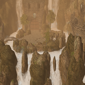 The Mountain Council meets atop the ancient falls.