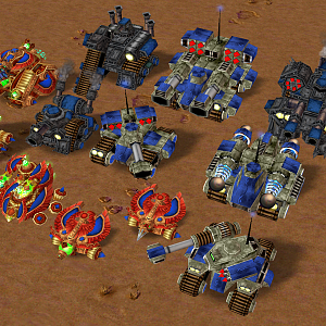 Some tanks and vehicles.