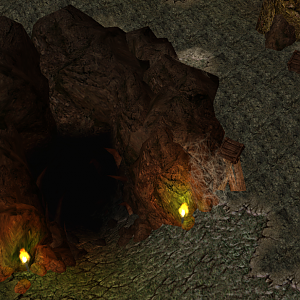 A slightly more updated screenshot of The Hole. I added some webs, and a few bone spikes. I will probably add more later. Especially to the surroundin