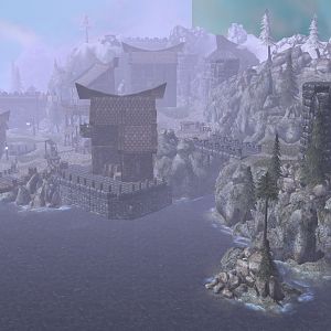 Coastal shot of the first town.