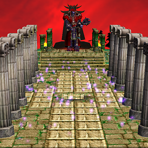 BoA Annihilator Palace - Side View. Down the center are circles to which the 'Annihilator' can 'gift' heroes to players. On the left (top), hero shops