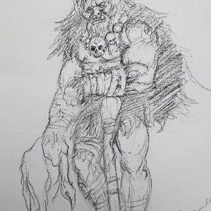 Prehistoric dude (charcoal)