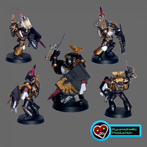 my converted hero. the captain of my tiny sm army.
this guy was originally a normal sm but through conversion and good painting, he now leads my elit